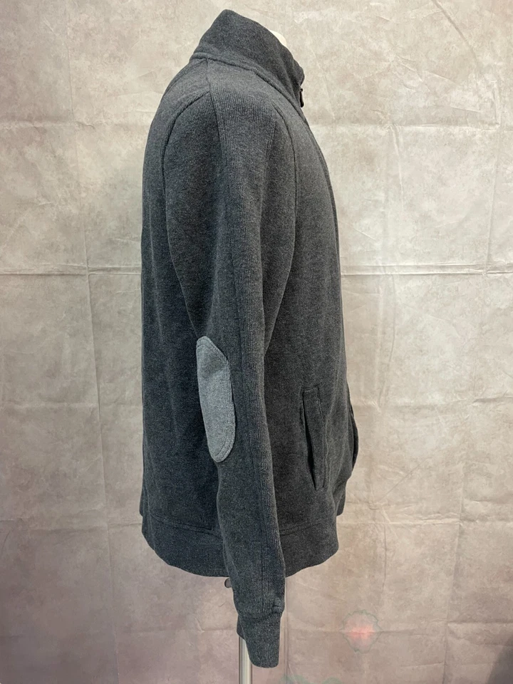 Suéter Negro Marrón Para Hombre Gris Cárdigan Parche en el Codo Manga Larga Cremallera Completa Talla L Foto 4 de 4