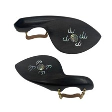 1pcs 4/4 Violin Chin Rest/Bracket with Clamp Screw Ebony Wood Inlaid Pearl Shell