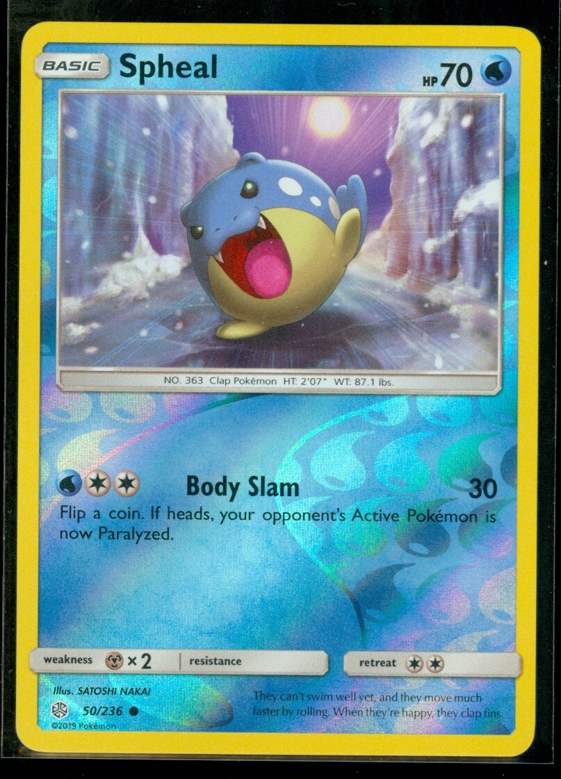 spheal pokemon card value Pokemon SPHEAL 50/236 Cosmic Eclipse Rev Holo