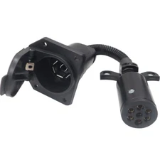 7 Way RV Blade to 7 Pin Round Trailer Wiring Harness Adapter Universal Towing