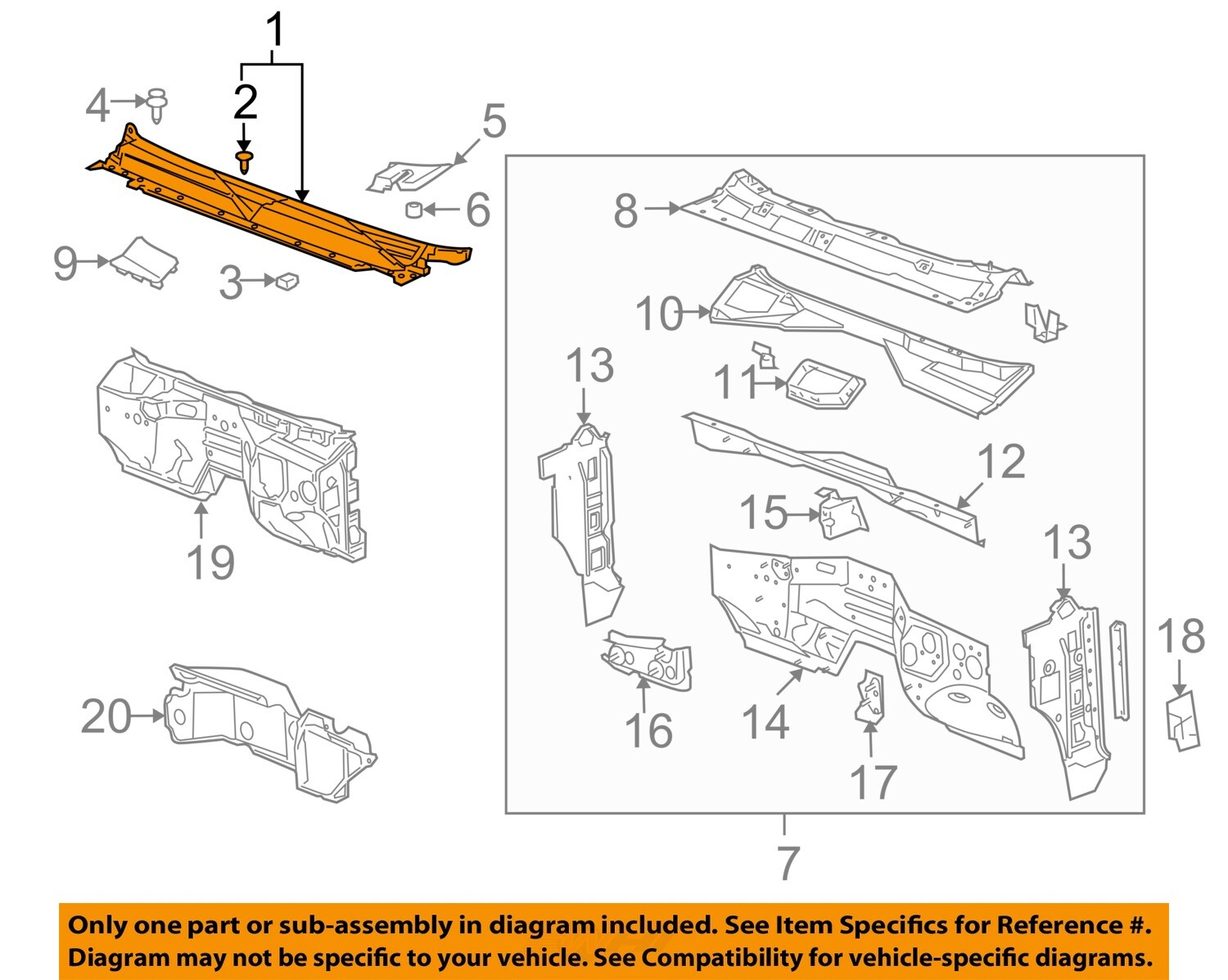 GM OEM-Cowl Grille Panel Windshield Wiper Cover Vent 25905501