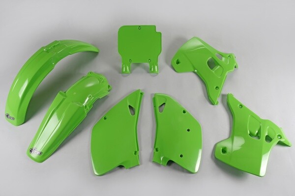 Set Plastics Motorradverkleidungen Kawasaki Kx 125 - 250 1993 Ufo Plast GrüN-image