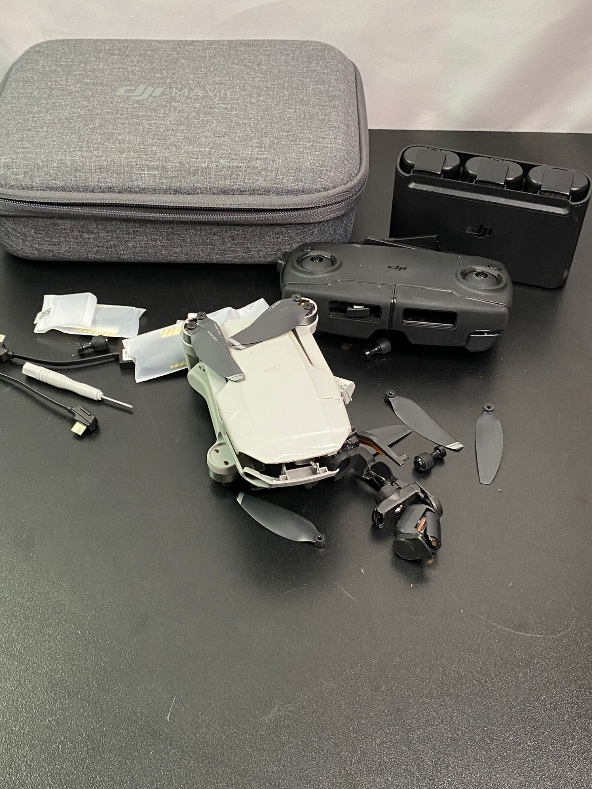 DJI Mavic Black Gray Ultralight Foldable Fly More Combo Camera Drone Parts Only-image