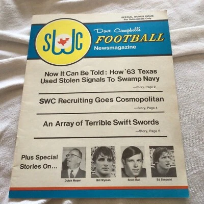 Rare Special Bonus Issue Subscribers Only Dave Campbell's Texas Football 1973 - Image 1 of 4