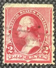 U.S. 1890 Washington 2 cent used Scott # 219D American Cancel