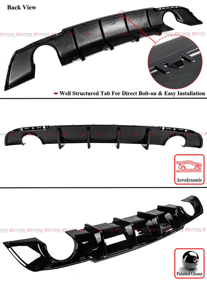 Válvula difusor traseiro barbatana de tubarão preta brilhante Chrysler 300 SRT para 15-2023 - Imagem 3 de 4