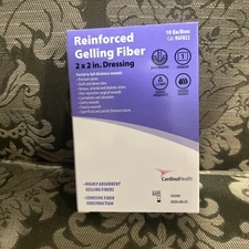 Cardinal Health Reinforced Gelling Fiber Dressing 2”x2” Box Of 10 RGFB22
