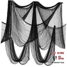 6 Pack Creepy Cloth - Halloween Decorations - 30x72 Inch 30X72 Inch Black