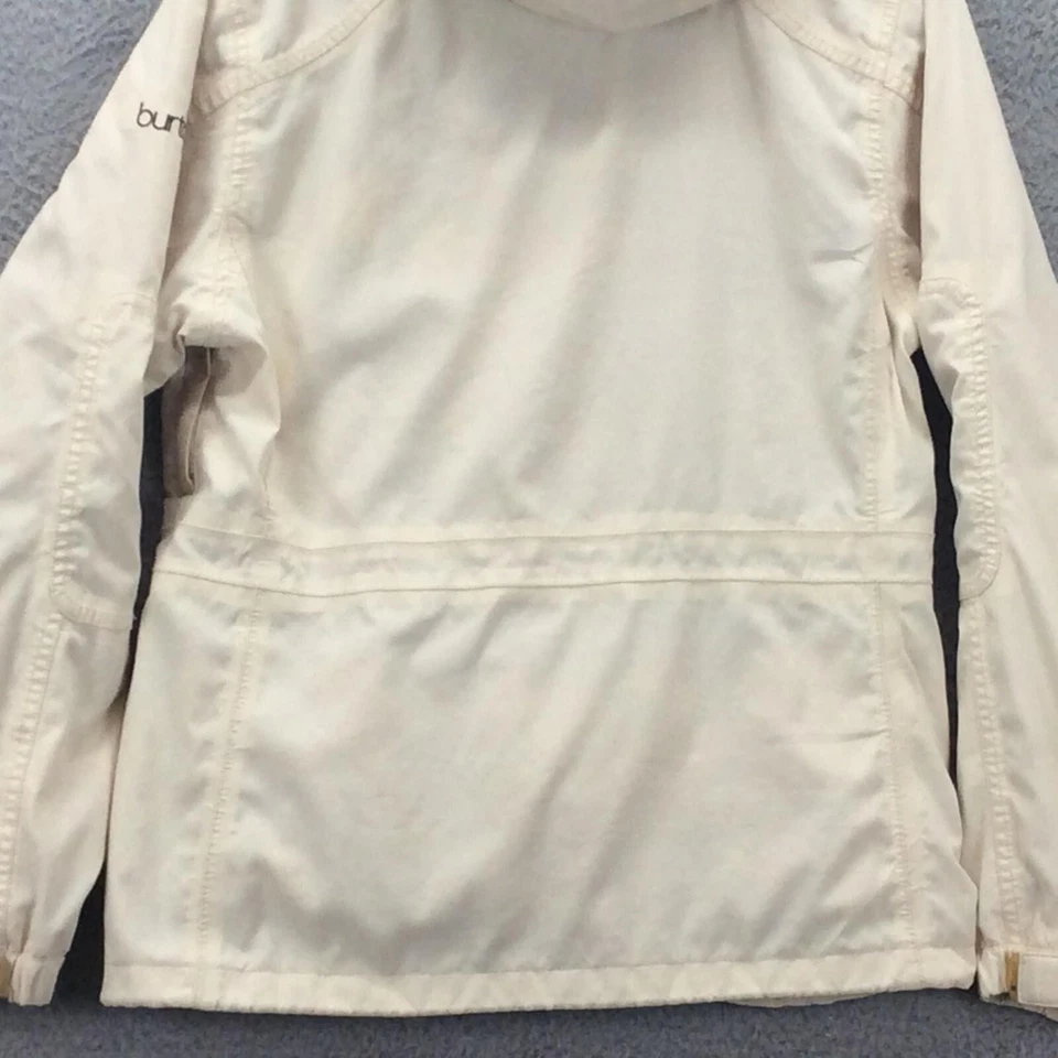 Chaqueta Burton Mujer Mediana Blanca Con Capucha Snowboard Esquí Cremallera Completa Bolsillos Invierno Foto 3 de 4