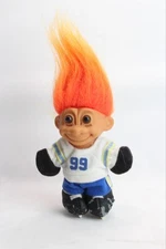 Vintage Russ 5" Troll Doll Hockey Player #99 Rare Orange Hair