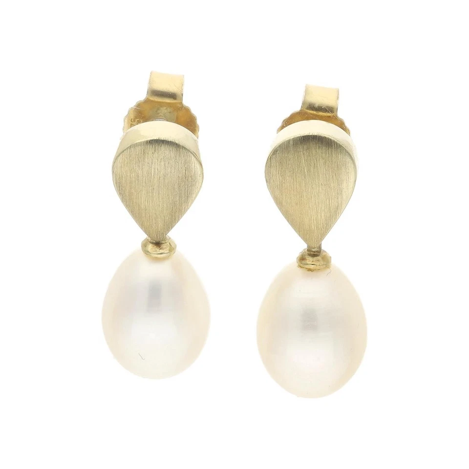 Second Hand Perlen Ohrhänger 375 Gold 25324243 getragen - Bild 2 von 4