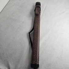 McDermott Pool cue Case Double Tube Bag Holder w/Shoulder Strap Pouch Brown