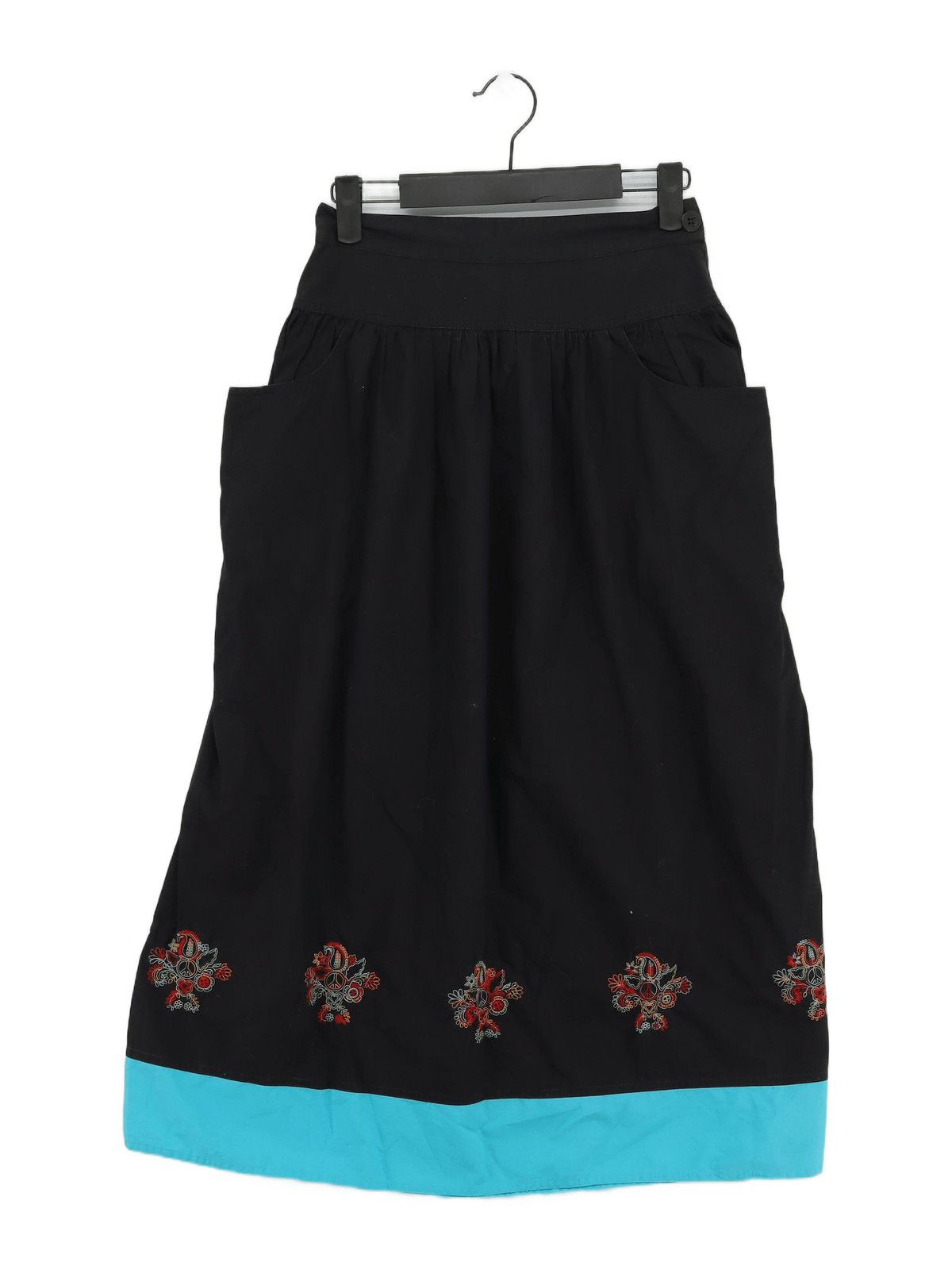 Moschino Women's Maxi Skirt M Black 100% Cotton Long Maxi