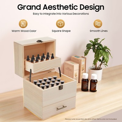 Essential Oil Storage Box Wooden Essential Oils Display Organizer Stand Holder