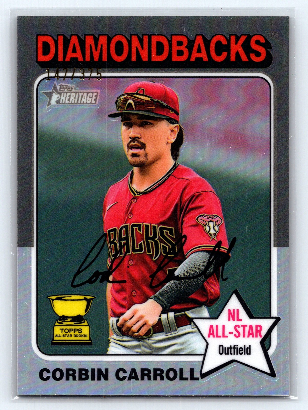 2024 Topps Heritage Corbin Carroll Chrome Silver Refractor /375 #372