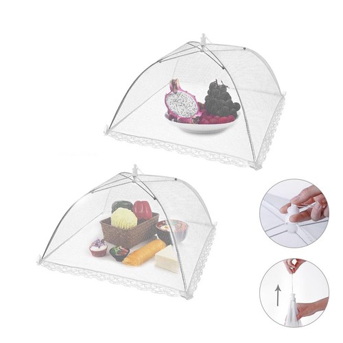 Kitchen Foldable Food Mesh Cover Anti-fly Umbrella Tent Cover Vegetable Fruit - Picture 3 of 11