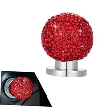 Bling Car Push Start Button Cover, Crystal Rhinestone Auto Ball Engine Red