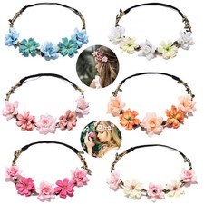 Women Headpieces Collection Accessories - 6 PCS Boho Hair Wreaths Flower Crowns