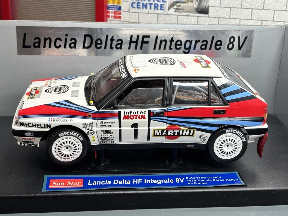 1:18 *BOXED* SUN STAR 1989 LANCIA DELTA HF INTEGRALE 8V Tour De Corse RALLY WRC! - Image 2 of 4