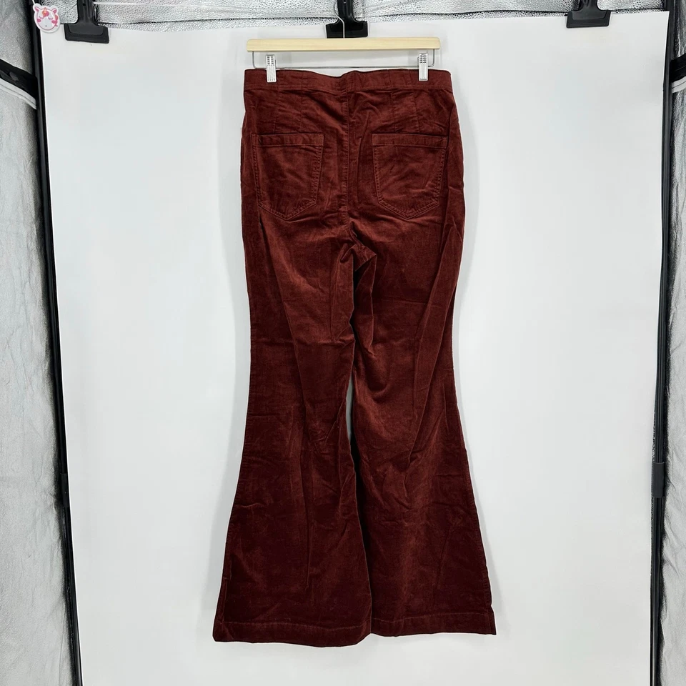Pantalones acampanados de pana Anthropologie Pilcro 31 para mujer azul marino años 70 boho Foto 3 de 4