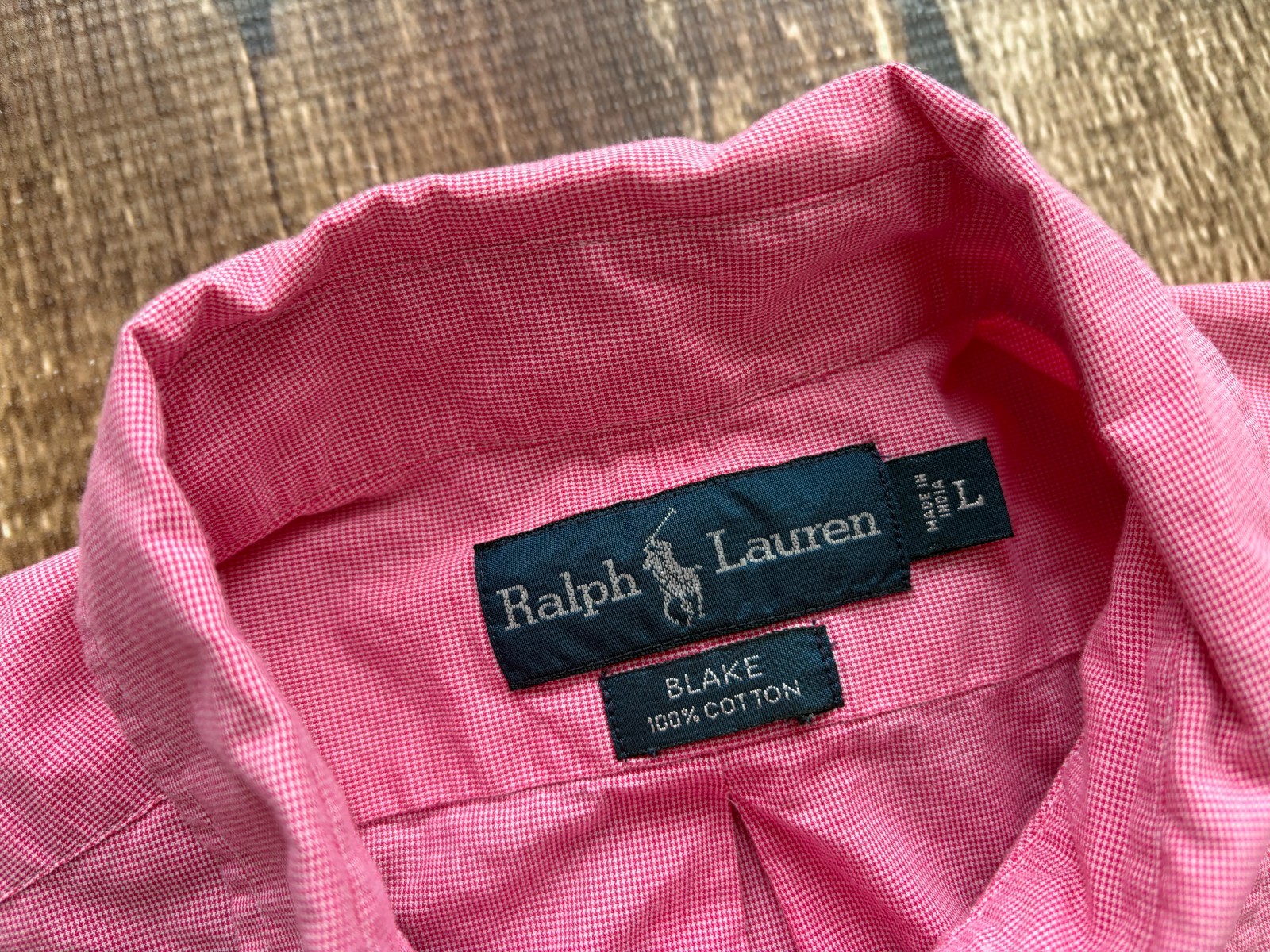 VINTAGE POLO RALPH LAUREN BLAKE SPORT SHIRT PINK MENS LARGE EXCELLENT thumbnail 3