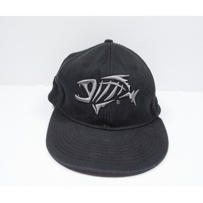 G. Loomis Fishing Hat Black Silver Skeleton Fish Logo Adjustable Baseball Cap
