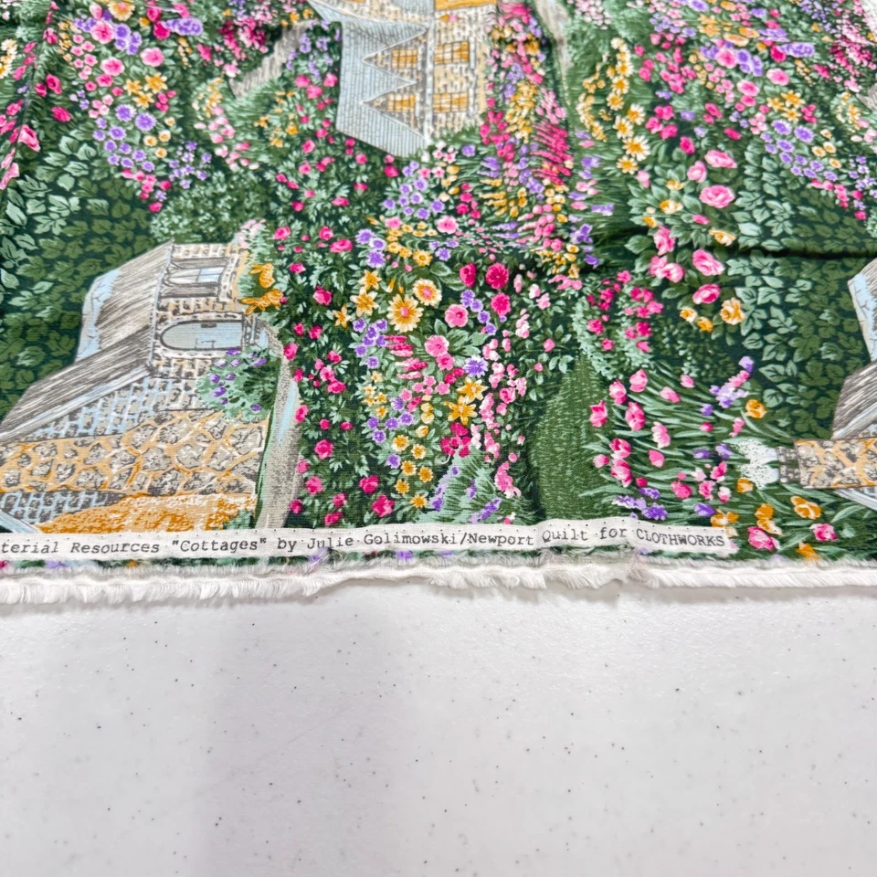 clothworks material resources cottages julie golimowski green floral 31x43 - Image 4 of 4