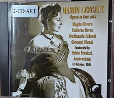 Puccini: Manon Lescaut (Eklipse EKR P-6) Amsterdam 1964 Magda Olivero