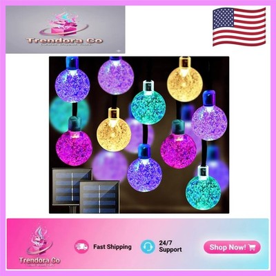 Multi-Color Solar String Lights 2 Pack - 200 LEDs, 8 Modes for -Round Use