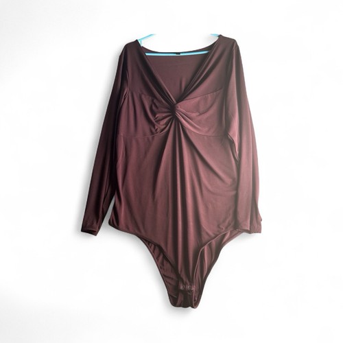 Torrid Women's Size 1 office Siren Long Sleeve Bodysuit Maroon Corp core plus 1