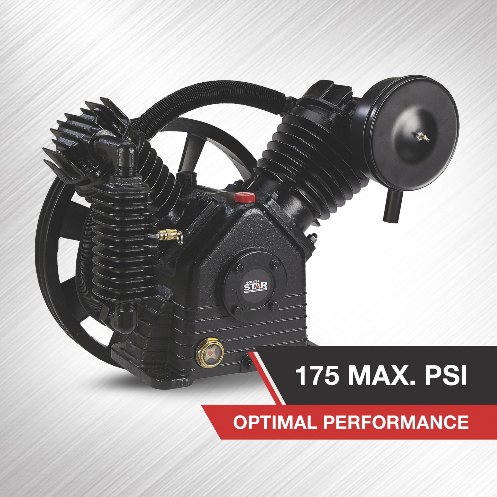 NorthStar Air Compressor Pump, 2-Stage, 2-Cylinder, 24.4 CFM @ 90 PSI, 175 Max.