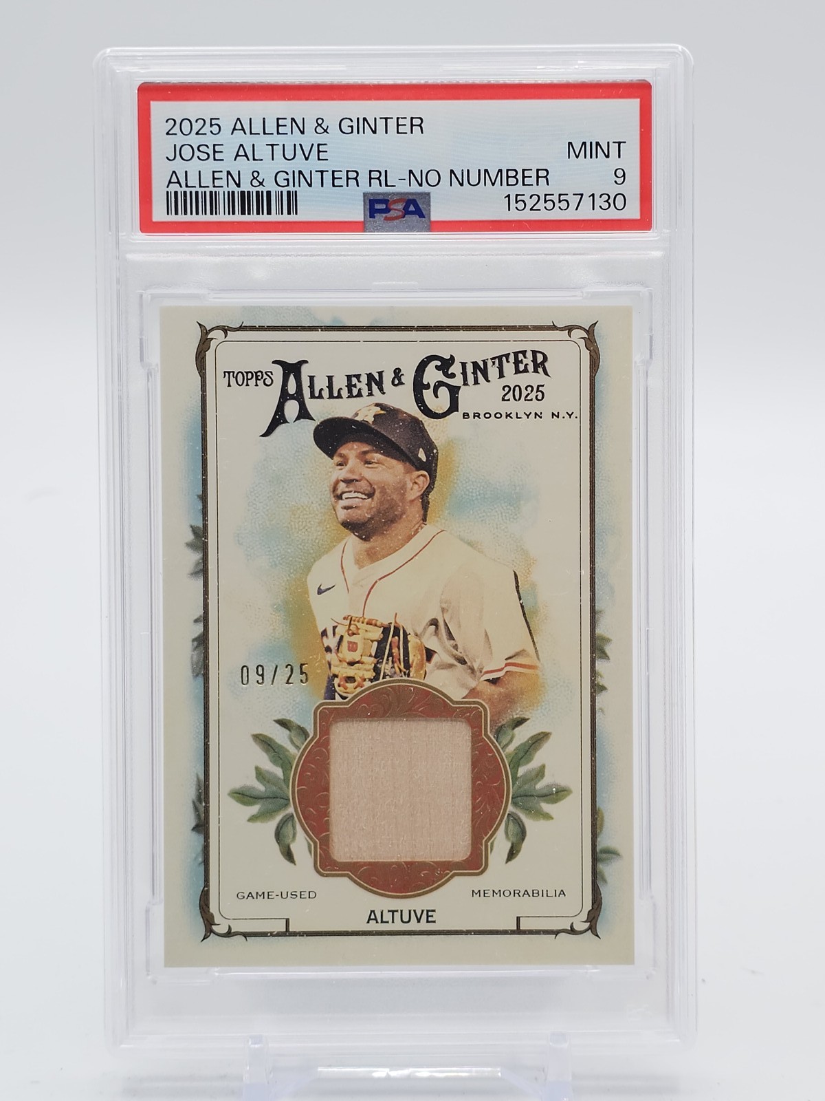 JOSE ALTUVE 2025 TOPPS ALLEN & GINTER GAME-USED PATCH /25 ASTROS PSA 9 POP 1 🔥
