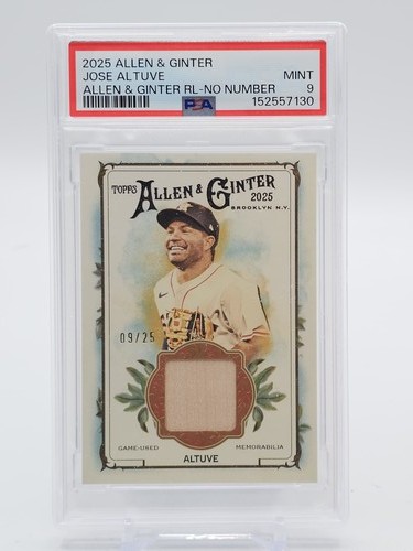 JOSE ALTUVE 2025 TOPPS ALLEN & GINTER GAME-USED PATCH /25 ASTROS PSA 9 POP 1 🔥
