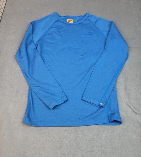 Icebreaker Baselayer Shirt Boy 11 12yrs Blue Merino Wool Lightweight Bodyfit 200