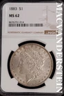 1883 Morgan Dollar-NGC MS 62 Brilliant Uncirculated #SLM512