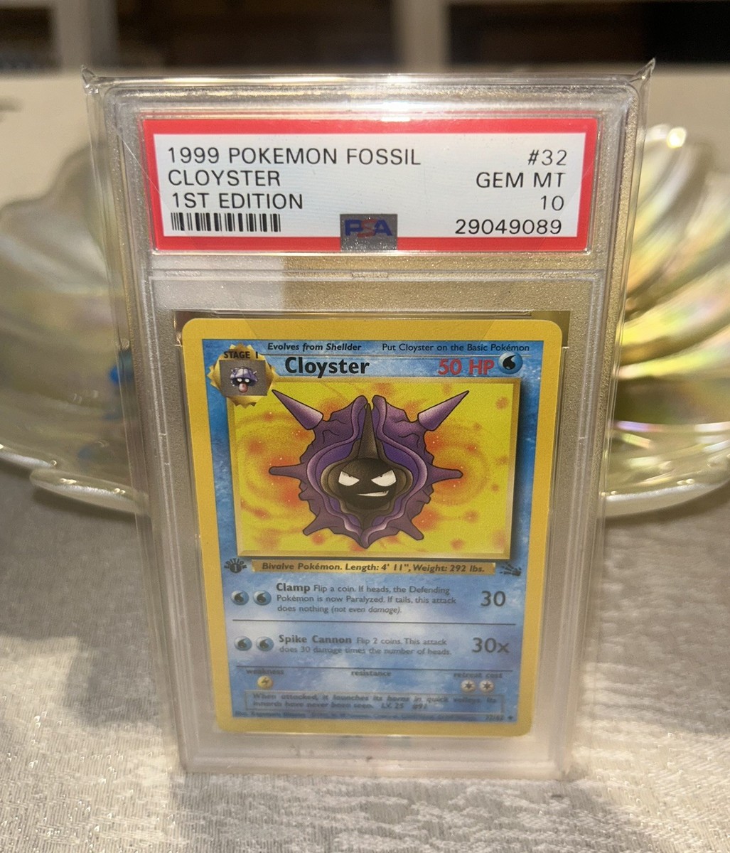 Pokémon Cloyster #32/62 Fossil 1st Edition Uncommon Regular PSA 10