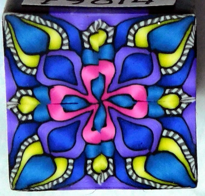 polymer clay cane, raw, Kato, Premo 49014  7/8'' x 1 1/4'' .75 oz intense colors