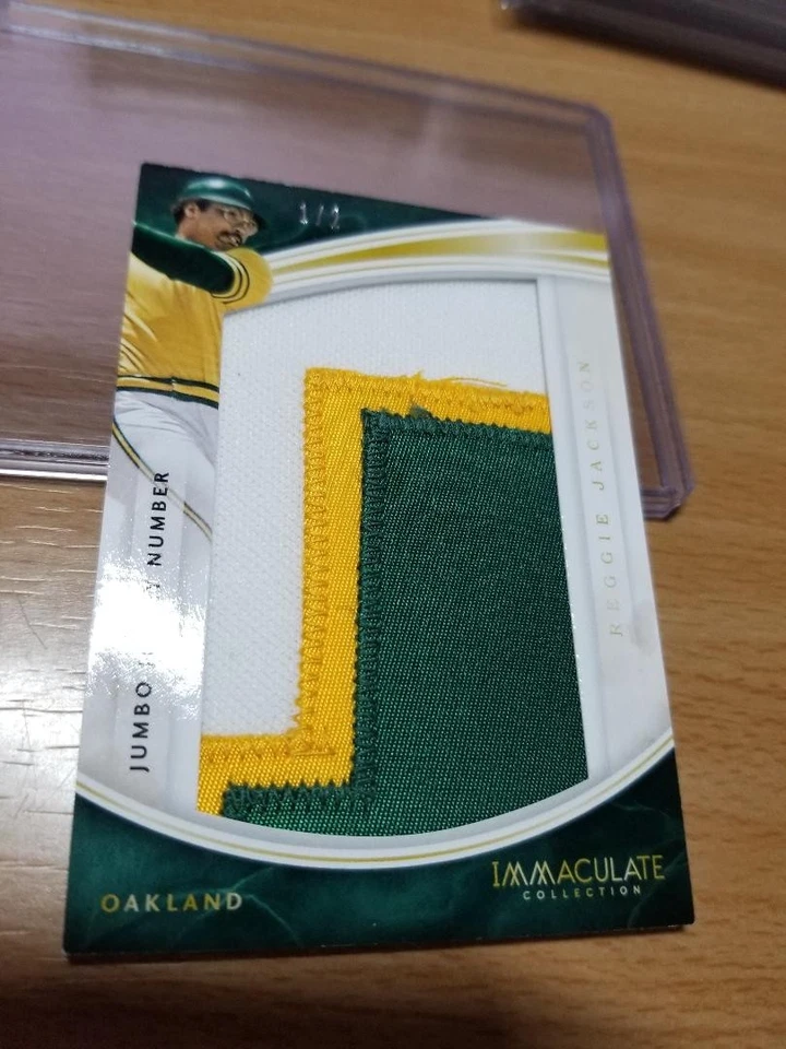 2016 Immaculate Reggie Jackson Jumbo Jersey Number 3 Color Patch #/2 - Image 3 of 4