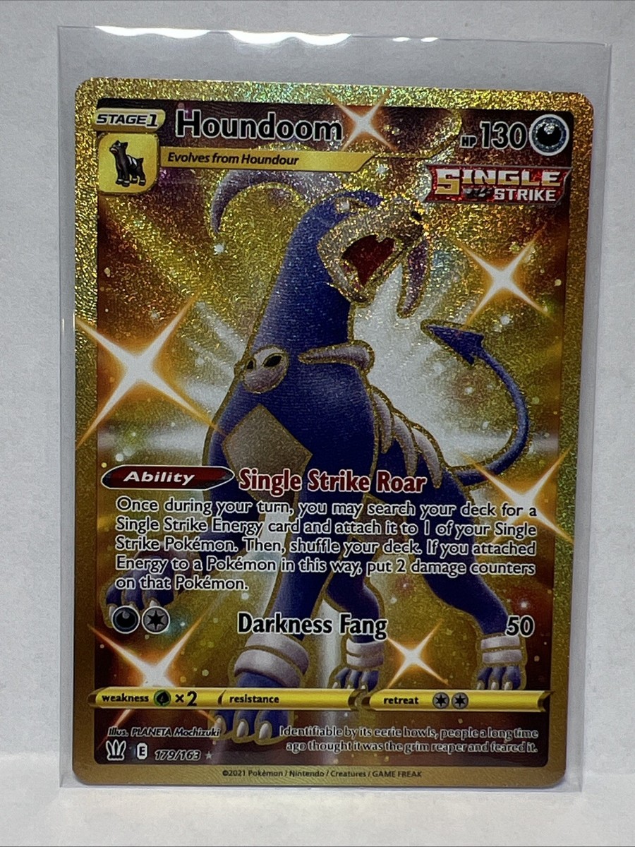 golden houndoom pokemon card Unleashing the fiery allure of the Shiny Gold from Battle Styles!  A radiant treasure that ignites my collection with its brilliance.  #pokemon #battlestyles #shinyhoundoom #collectorsgem #pokemoncommunity # [Colorless][Colorless] POKMON CARD GAME S5I 089/070