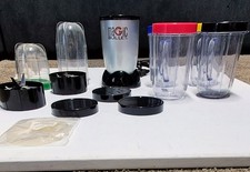 Magic Bullet Blender Silver 11 Piece Set Base Motor 12oz Cups With Lids