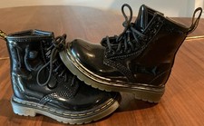 Dr. Martens Boots Shoes Black Leather 1460 I Lace/Zip Up Ankle Toddler Sz 7 US