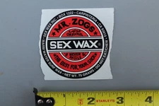 Mr Zog's Sex Wax Surfboard Red Black Original V1a Vintage Surfing STICKER