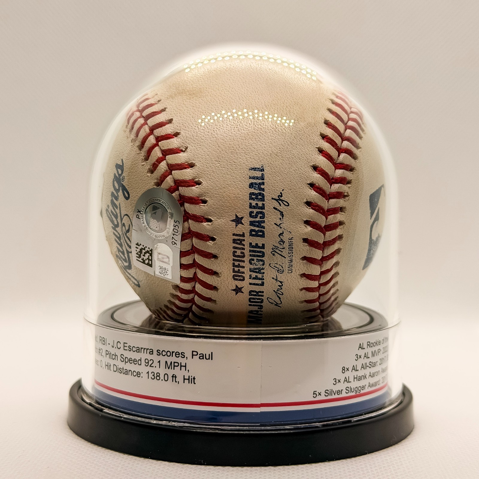Aaron JUDGE Game Used RBI Single Auto Baseball w/ Lineup Card 2026 MLB Fanatics view 5