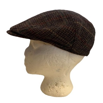 VTG Mark Of The worlds Best Pure Wool Cabbie Newsboy Golf Hat Cap Plaid Brown M