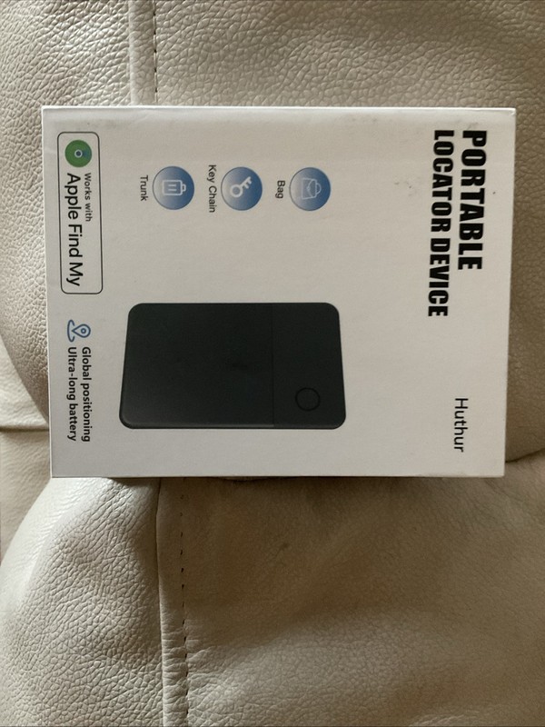 Portable locator device Rechargeable Thin Finder, Works with Apple Find My Ios 