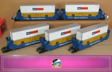 MTH Premier 20-90365 CSX Twin-Stack Container 5-Car Set O-Gauge LNIB *
