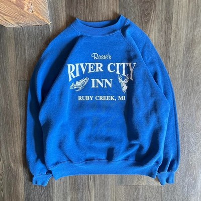 Vintage 80's Hanes River City Inn Ruby Creek Michigan Outdoors Bar Sweatshirt
