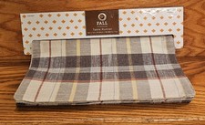 Plaid Table Runner 14x72" Cotton Polyester Lined Spot Clean NEW with Tag