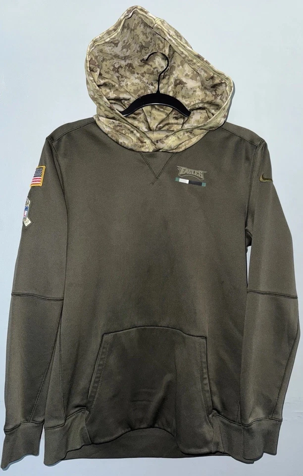 Nike Philadelphia Eagles Salute to Service Hoodie XL Fits M Camo OnField Dri-Fit - Image 2 of 4