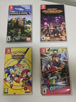 Switch Game Bundle Lot Of 4 Games Mario Odyssey Sonic Minecraft In Case
